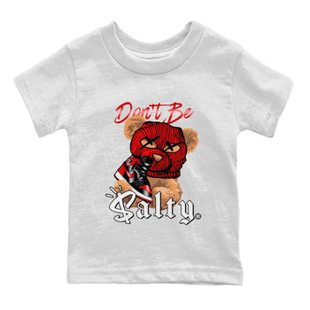 Air Jordan 1 Satin Bred Match To Jordans Don't Be Salty Bear Sneaker Tees Jordan 1 High OG Satin Bred SNRT Sneaker Release Tees Kids Shirts White 2