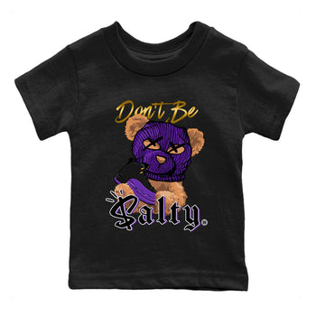 12s Field Purple Match To Jordans Don't Be Salty Bear Sneaker Tees Air Jordan 12 Field Purple SNRT Sneaker Release Tees Kids Shirts Black 2