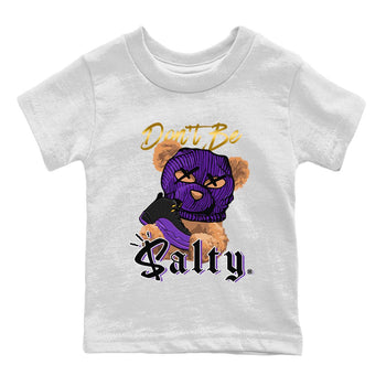 12s Field Purple Match To Jordans Don't Be Salty Bear Sneaker Tees Air Jordan 12 Field Purple SNRT Sneaker Release Tees Kids Shirts White 2