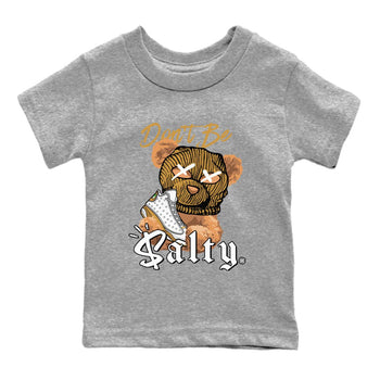 13s Wheat Match To Jordans Don't Be Salty Bear Sneaker Tees Air Jordan 13 Wheat SNRT Sneaker Release Tees Kids Shirts Heather Grey 2