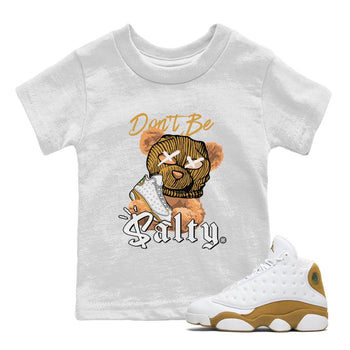 13s Wheat Match To Jordans Don't Be Salty Bear Sneaker Tees Air Jordan 13 Wheat SNRT Sneaker Release Tees Kids Shirts White 1
