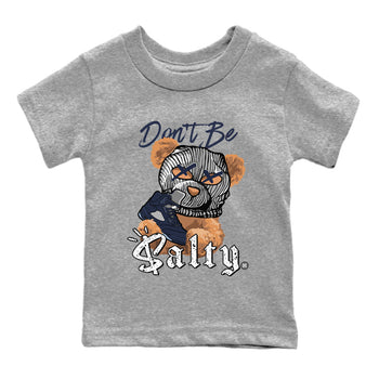 Air Jordan 5 Georgetown Match To Jordans Don't Be Salty Bear Sneaker Tees Air Jordan 5 Midnight Navy SNRT Sneaker Release Tees Kids Shirts Heather Grey 2