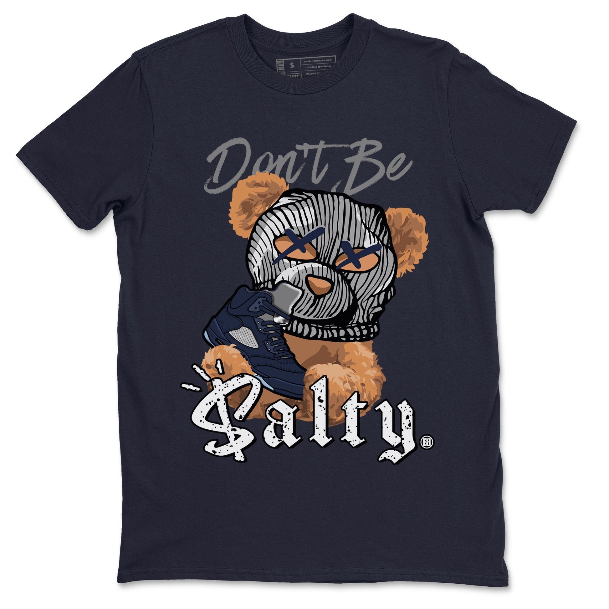 Air Jordan 5 Georgetown Match To Jordans Don't Be Salty Bear Sneaker Tees Air Jordan 5 Midnight Navy SNRT Sneaker Release Tees Unisex Shirts Navy 2