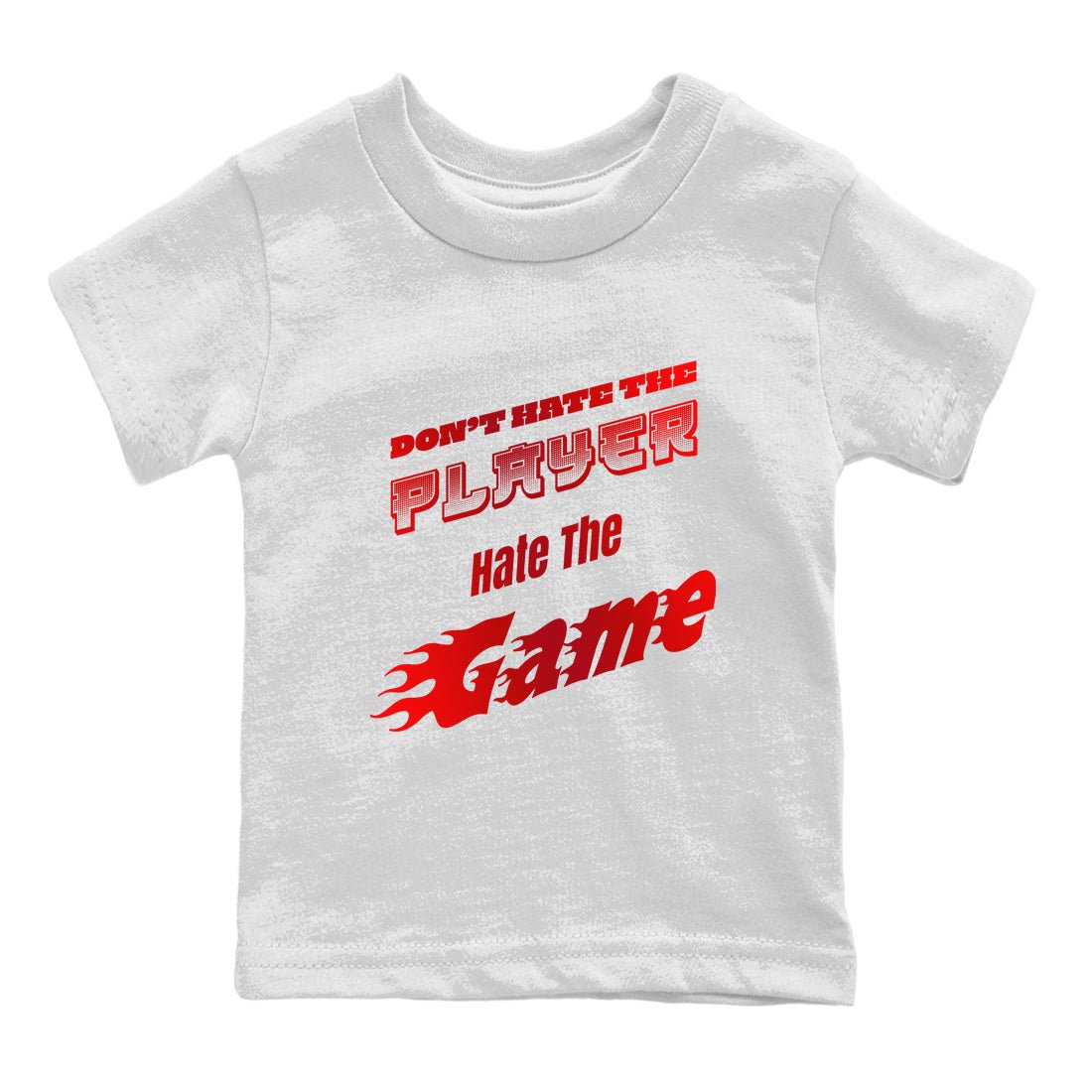 Air Jordan 1 Satin Bred shirt to match jordans Don't Hate The Player sneaker tees AJ1Satin Bred SNRT Sneaker Release Tees Baby Toddler White 2 T-Shirt