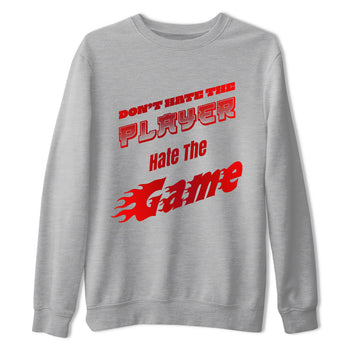 Air Jordan 1 Satin Bred shirt to match jordans Don't Hate The Player sneaker tees AJ1Satin Bred SNRT Sneaker Release Tees Unisex Heather Grey 2 T-Shirt