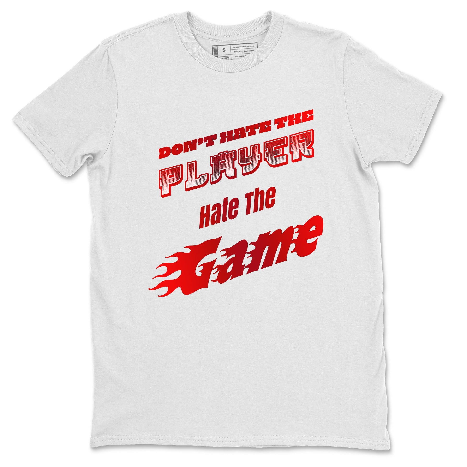 Air Jordan 1 Satin Bred shirt to match jordans Don't Hate The Player sneaker tees AJ1Satin Bred SNRT Sneaker Release Tees Unisex White 2 T-Shirt