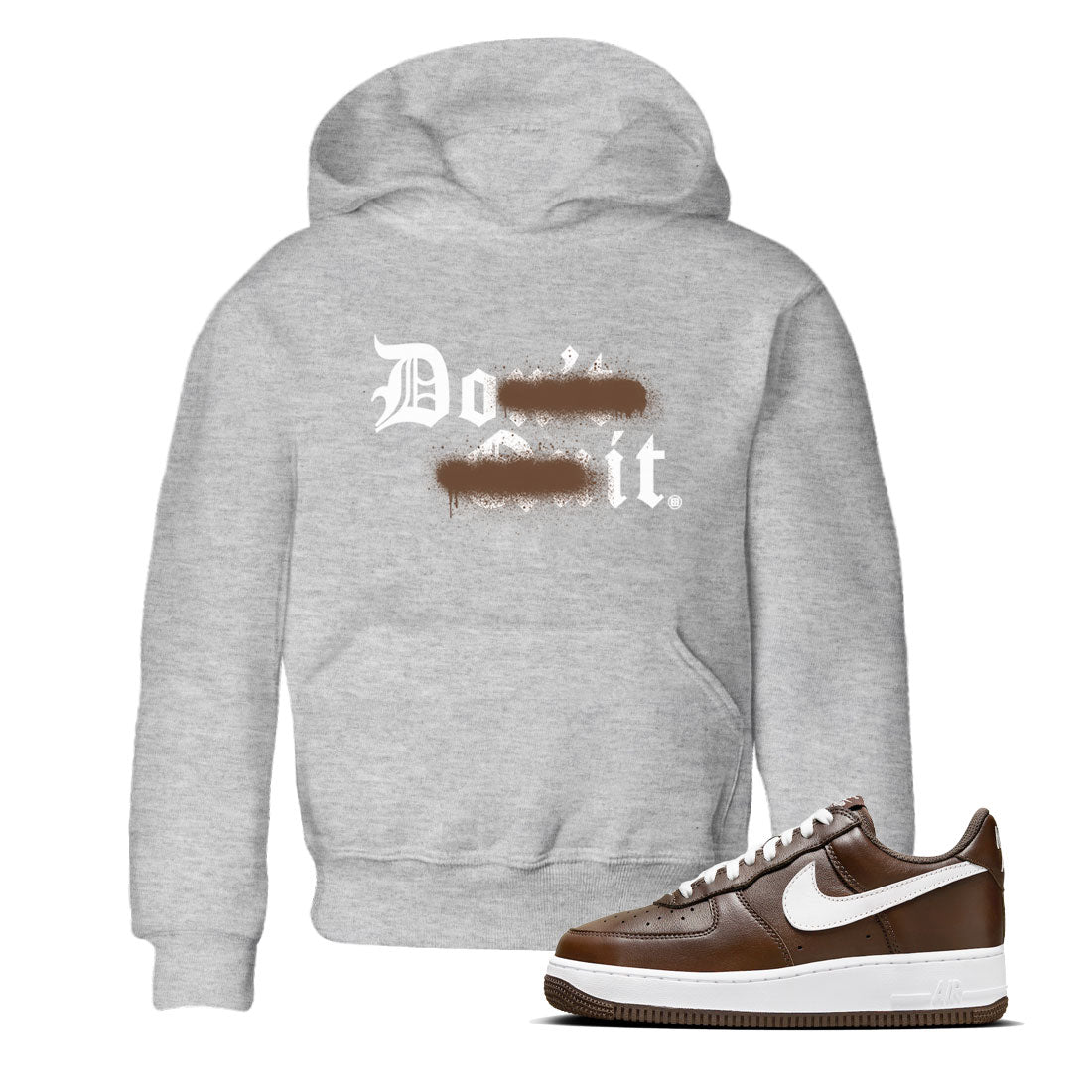 AF1 Chocolate shirt to match jordans Don't Quit Do It sneaker tees Air Force 1 Chocolate SNRT Sneaker Tees Youth Kid's Baby Shirt Heather Grey 1 T-Shirt