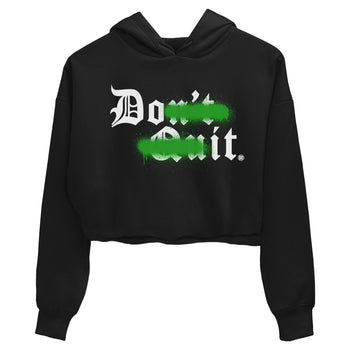 5s Lucky Green shirt to match jordans Don't Quit Do It sneaker tees Air Jordan 5 Retro Lucky Green SNRT Sneaker Release Tees Black 2 Crop T-Shirt