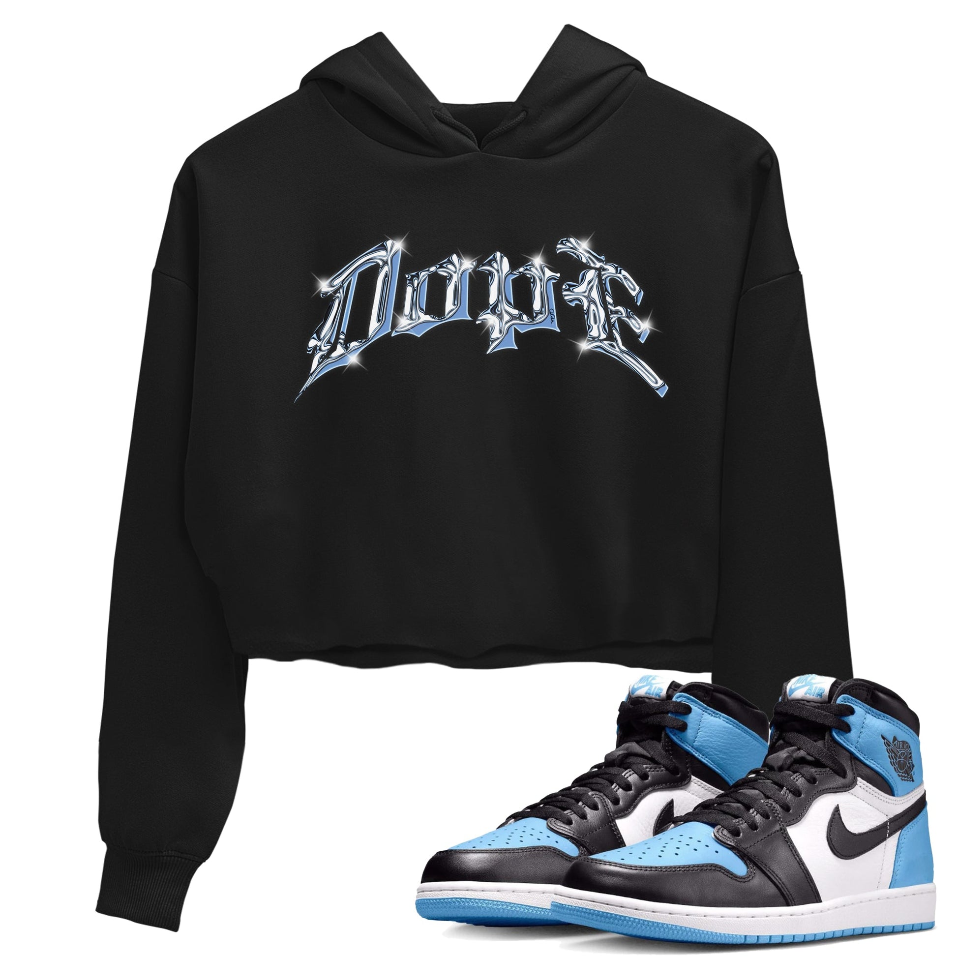 Air Jordan 1 Retro High OG UNC Toe Shirt to match Jordans Dope Sneaker Tees 1s UNC Toe SNRT Sneaker Release Tees Crop T-Shirts Black 1