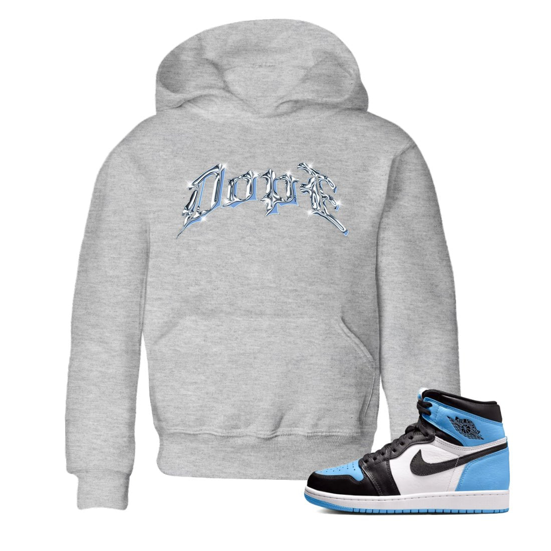 Air Jordan 1 Retro High OG UNC Toe Shirt to match Jordans Dope Sneaker Tees 1s UNC Toe SNRT Sneaker Release Tees Kids and Baby Tees Heather Grey 1