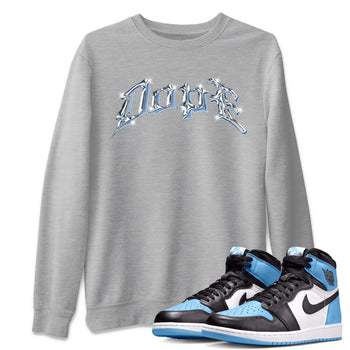 Air Jordan 1 Retro High OG UNC Toe Shirt to match Jordans Dope Sneaker Tees 1s UNC Toe SNRT Sneaker Release Tees Crew Neck T-Shirts Heather Grey 1