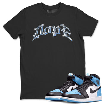 Air Jordan 1 Retro High OG UNC Toe Shirt to match Jordans Dope Sneaker Tees 1s UNC Toe SNRT Sneaker Release Tees Crew Neck T-Shirts Black 1