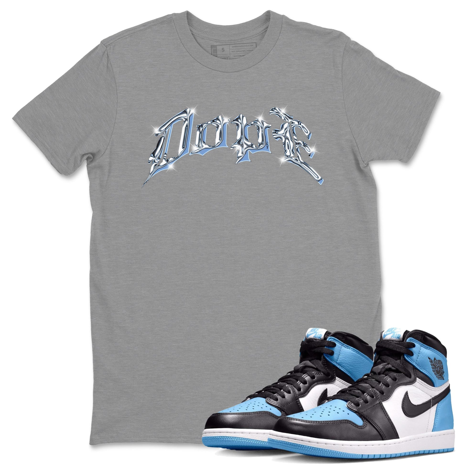 Air Jordan 1 Retro High OG UNC Toe Shirt to match Jordans Dope Sneaker Tees 1s UNC Toe SNRT Sneaker Release Tees Crew Neck T-Shirts Heather Grey 1