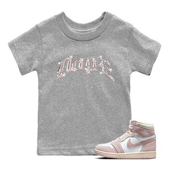 AJ1 Retro High OG Washed Pink Sneaker Match Tees Dope Sneaker Tees AJ1 Retro High OG Washed Pink Sneaker Release Tees Kids Shirts Heather Grey 1