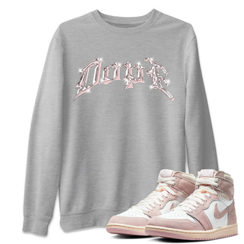 AJ1 Retro High OG Washed Pink Sneaker Match Tees Dope Sneaker Tees AJ1 Retro High OG Washed Pink Sneaker Release Tees Unisex Shirts Heather Grey 1