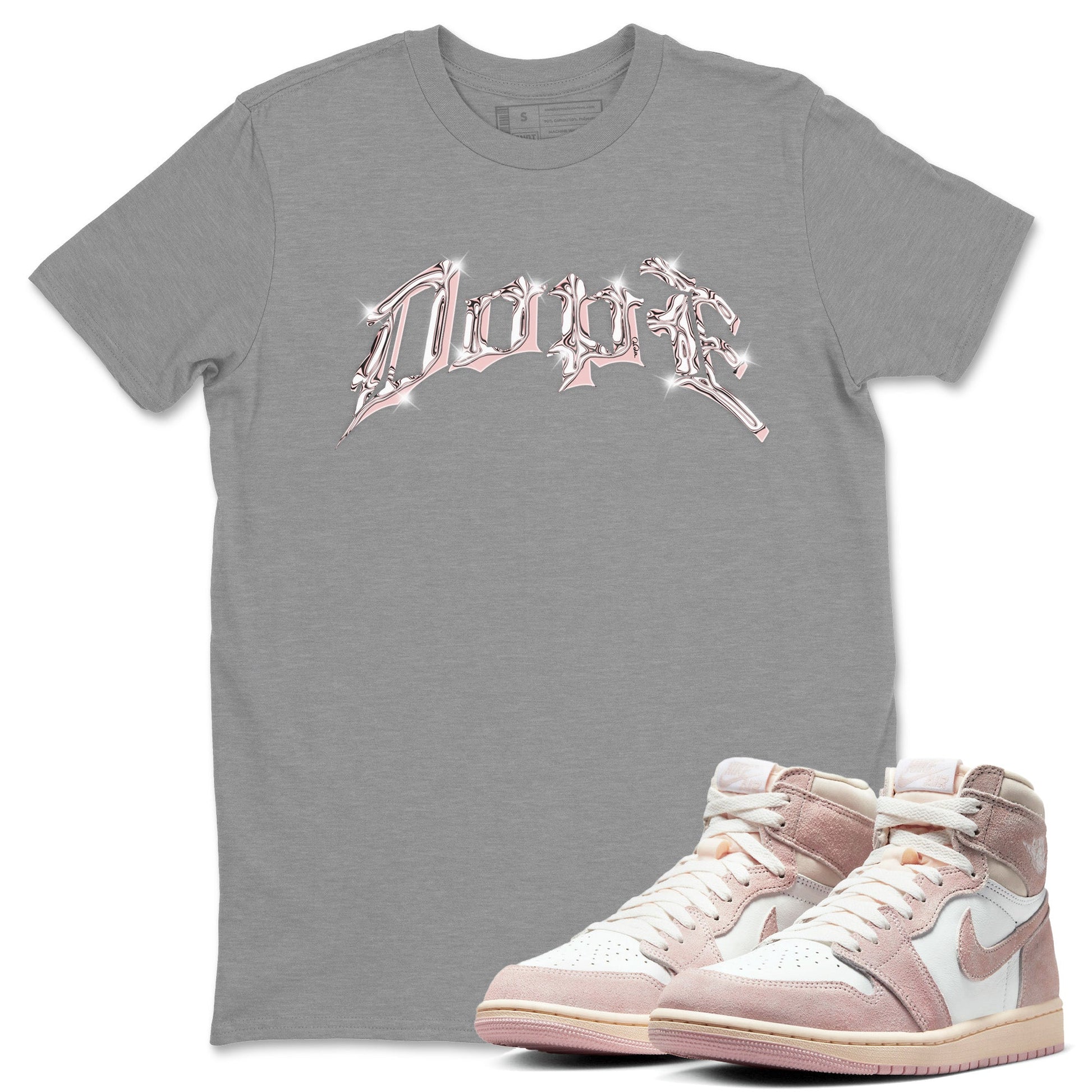 AJ1 Retro High OG Washed Pink Sneaker Match Tees Dope Sneaker Tees AJ1 Retro High OG Washed Pink Sneaker Release Tees Unisex Shirts Heather Grey 1