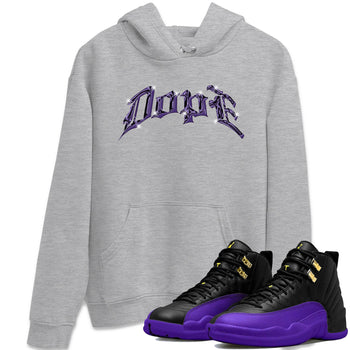 Air Jordan 12 Field Purple Sneaker Match Tees Dope Sneaker Tees AJJordan 12 Lakers Sneaker Release Tees Unisex Shirts Heather Grey 1