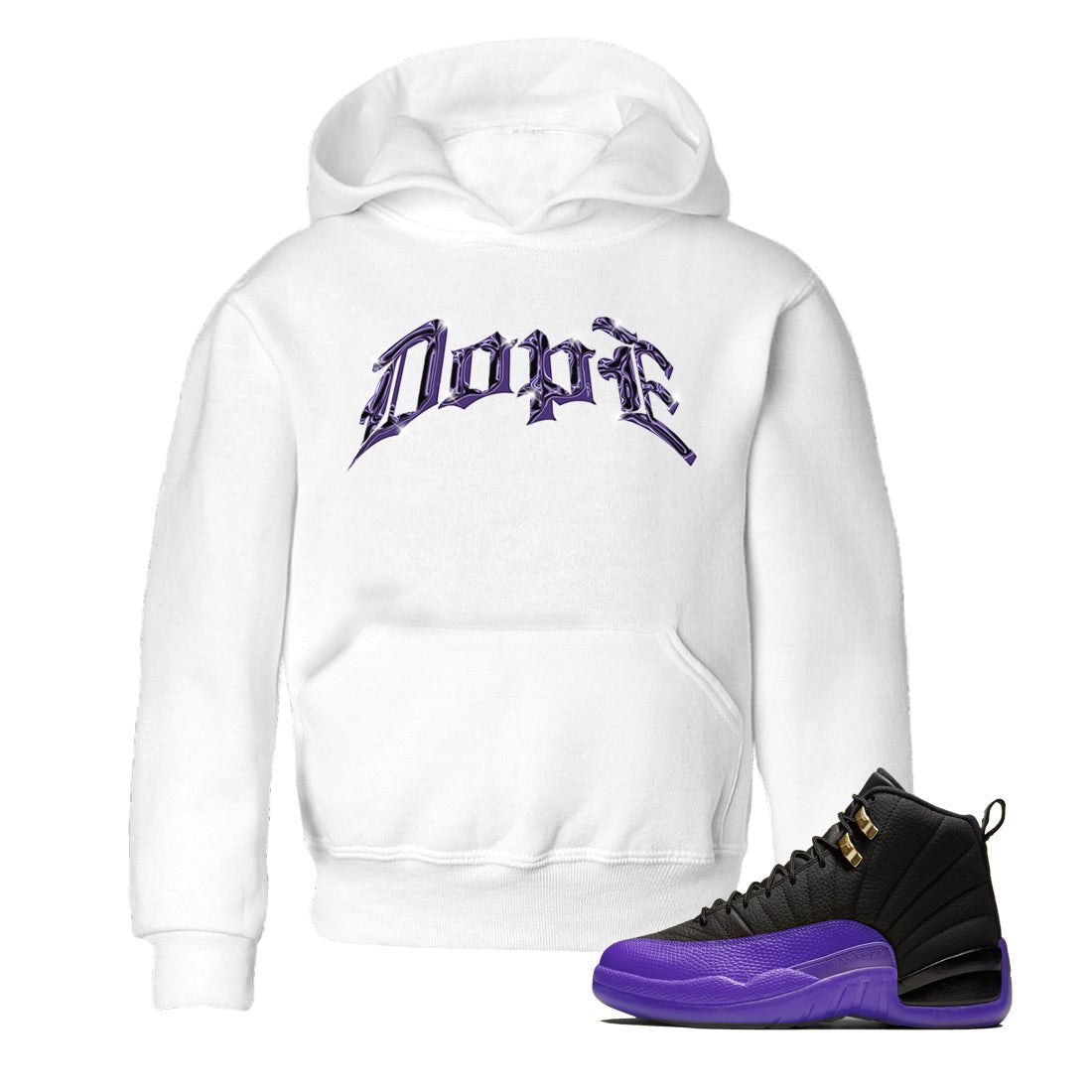 Air Jordan 12 Field Purple Sneaker Match Tees Dope Sneaker Tees AJJordan 12 Lakers Sneaker Release Tees Kids Shirts White 1