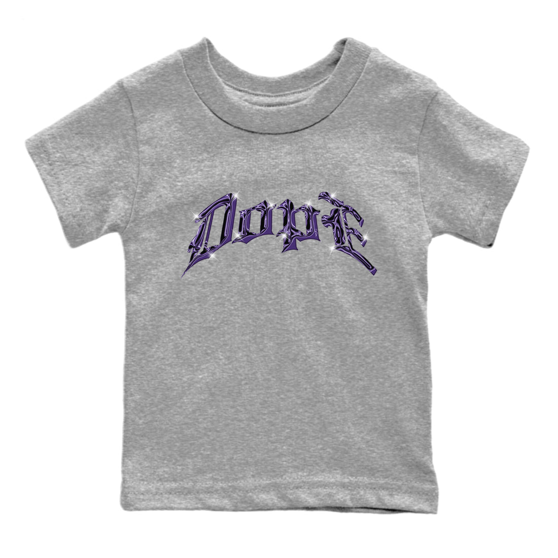 Air Jordan 12 Field Purple Sneaker Match Tees Dope Sneaker Tees AJJordan 12 Lakers Sneaker Release Tees Kids Shirts Heather Grey 2