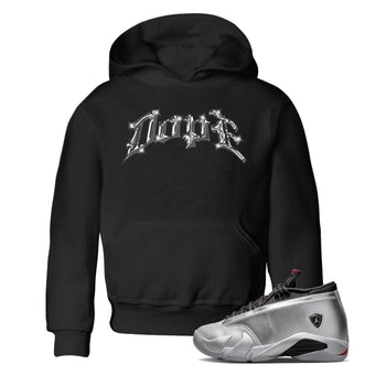 Air Jordan 14 Metallic Silver Dope Baby and Kids Sneaker Tees AJ14 Metallic Silver Kids Sneaker Tees Washing and Care Tip