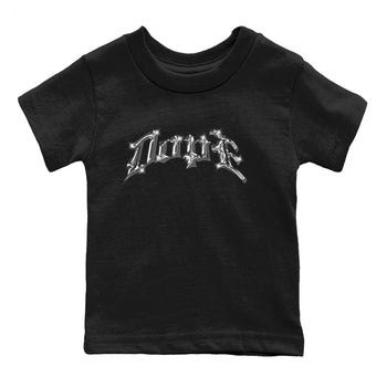 Air Jordan 14 Metallic Silver Sneaker Match Tees Dope Sneaker Tees AJ14 Metallic Silver Sneaker Release Tees Kids Shirts Black 2