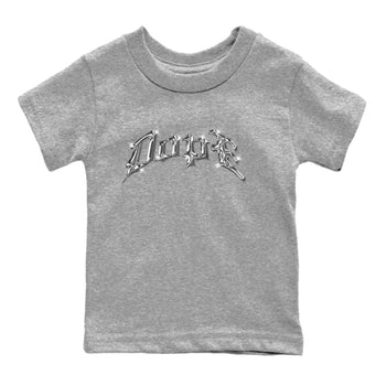 Air Jordan 14 Metallic Silver Sneaker Match Tees Dope Sneaker Tees AJ14 Metallic Silver Sneaker Release Tees Kids Shirts Heather Grey 2