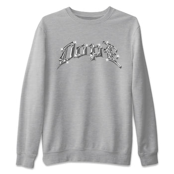 Air Jordan 14 Metallic Silver Sneaker Match Tees Dope Sneaker Tees AJ14 Metallic Silver Sneaker Release Tees Unisex Shirts Heather Grey 2