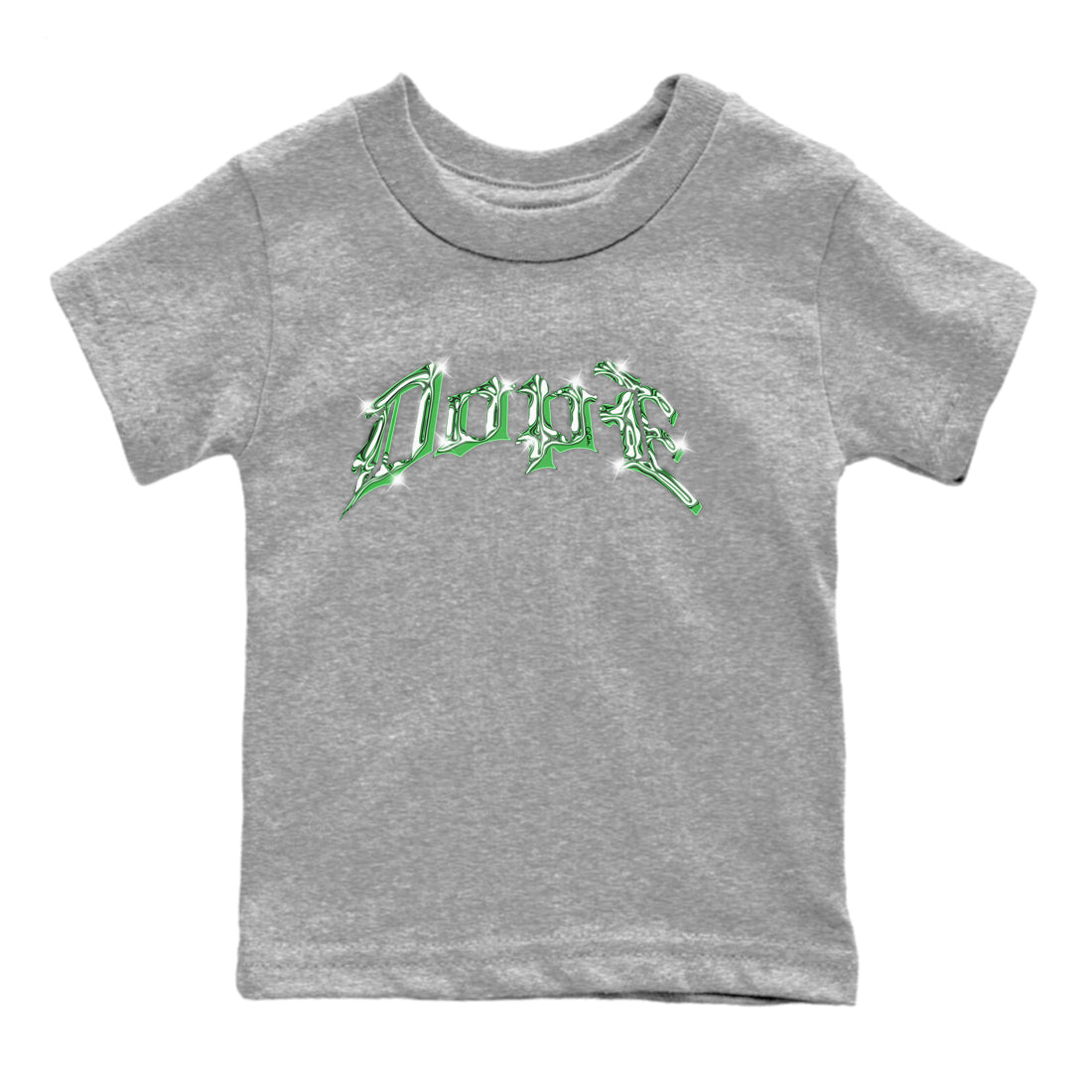 Air Jordan 3 Lucky Green Sneaker Match Tees Dope Sneaker Tees AJ3 Lucky Green Sneaker Release Tees Kids Shirts Heather Grey 2