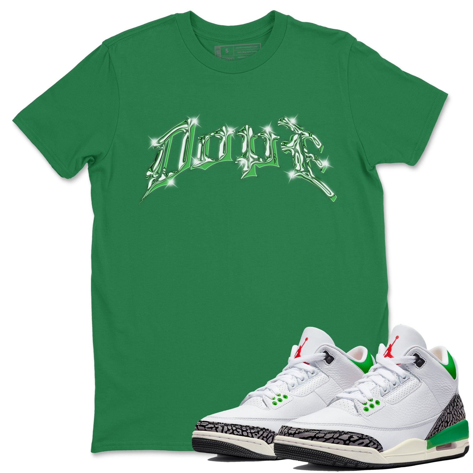 Air Jordan 3 Lucky Green Sneaker Match Tees Dope Sneaker Tees AJ3 Lucky Green Sneaker Release Tees Unisex Shirts Kelly Green 1