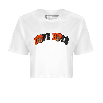 Air Jordan 12 Brilliant Orange Sneaker Match Tees Dope Boys Sneaker Tees AJ12 Brilliant Orange Sneaker Release Tees Women's Shirts White 2