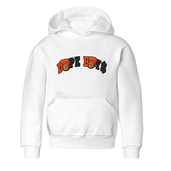 Air Jordan 12 Brilliant Orange Sneaker Match Tees Dope Boys Sneaker Tees AJ12 Brilliant Orange Sneaker Release Tees Kids Shirts White 2