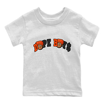 Air Jordan 12 Brilliant Orange Sneaker Match Tees Dope Boys Sneaker Tees AJ12 Brilliant Orange Sneaker Release Tees Kids Shirts White 2