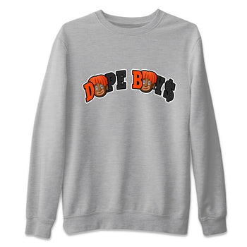 Air Jordan 12 Brilliant Orange Sneaker Match Tees Dope Boys Sneaker Tees AJ12 Brilliant Orange Sneaker Release Tees Unisex Shirts Heather Grey 2
