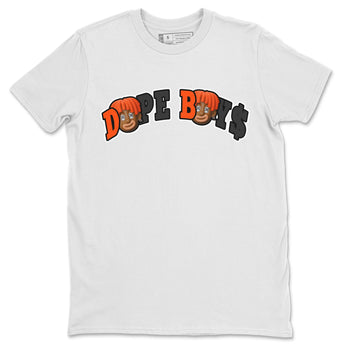 Air Jordan 12 Brilliant Orange Sneaker Match Tees Dope Boys Sneaker Tees AJ12 Brilliant Orange Sneaker Release Tees Unisex Shirts White 2