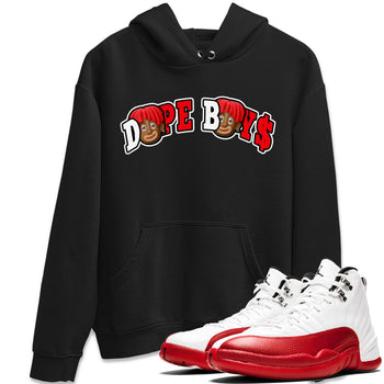 Air Jordan 12 Cherry Sneaker Match Tees Dope Boys Sneaker Tees AJ12 Cherry Sneaker Release Tees Unisex Shirts Black 1
