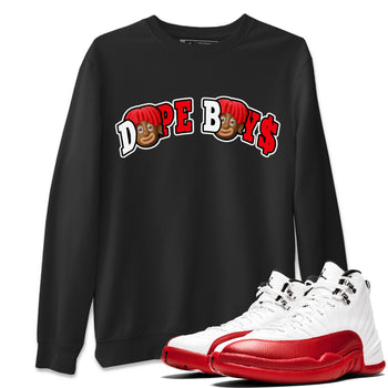 Air Jordan 12 Cherry Sneaker Match Tees Dope Boys Sneaker Tees AJ12 Cherry Sneaker Release Tees Unisex Shirts Black 1