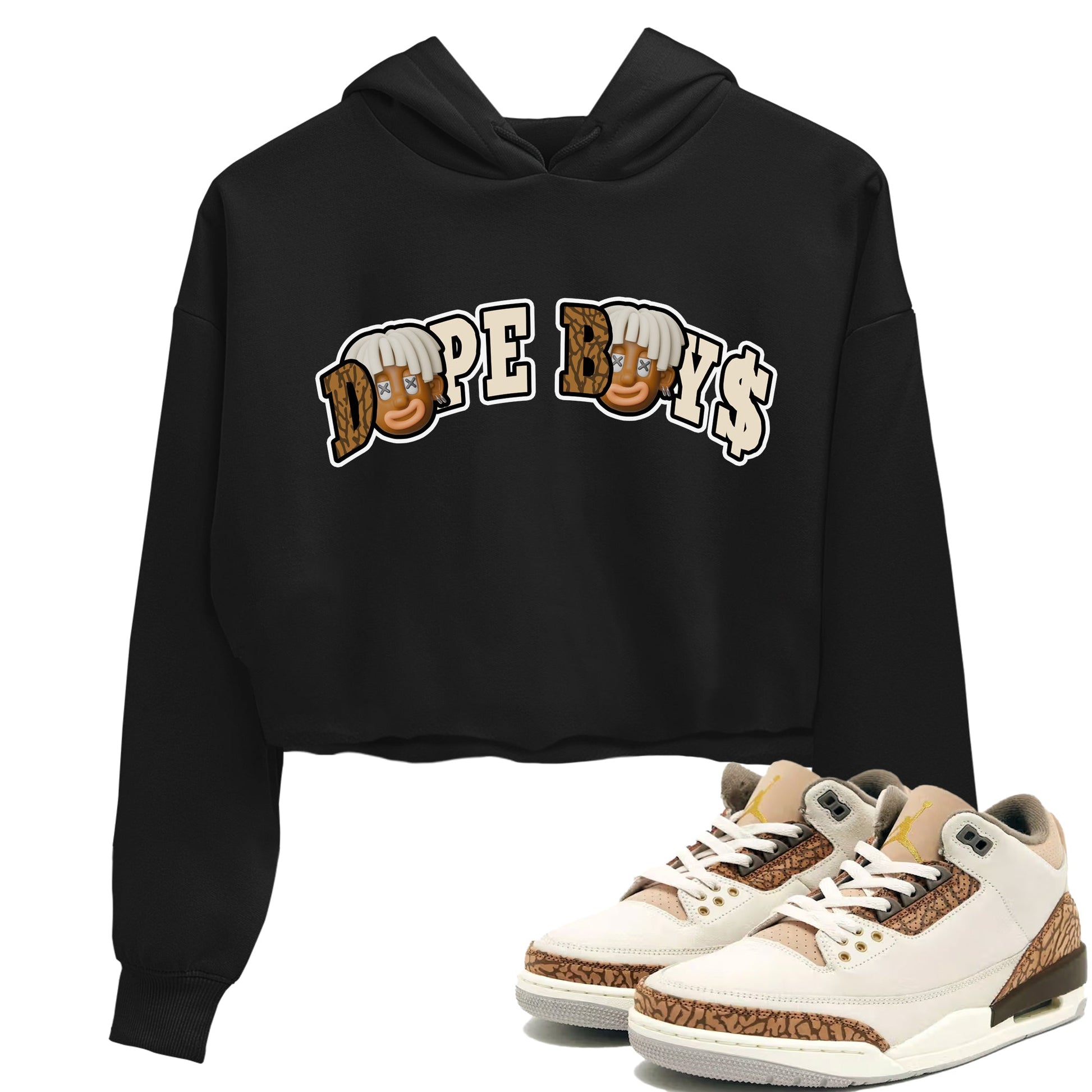 Air Jordan 3 Palomino Sneaker Match Tees Dope Boys Sneaker Tees AJ3 Palomino Sneaker Release Tees Women's Shirts Black 1