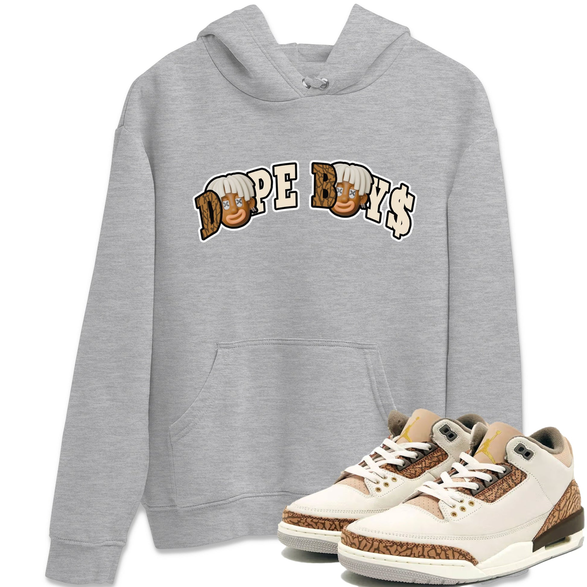 Air Jordan 3 Palomino Sneaker Match Tees Dope Boys Sneaker Tees AJ3 Palomino Sneaker Release Tees Unisex Shirts Heather Grey 1