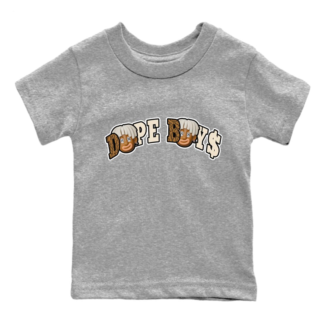 Air Jordan 3 Palomino Sneaker Match Tees Dope Boys Sneaker Tees AJ3 Palomino Sneaker Release Tees Kids Shirts Heather Grey 2