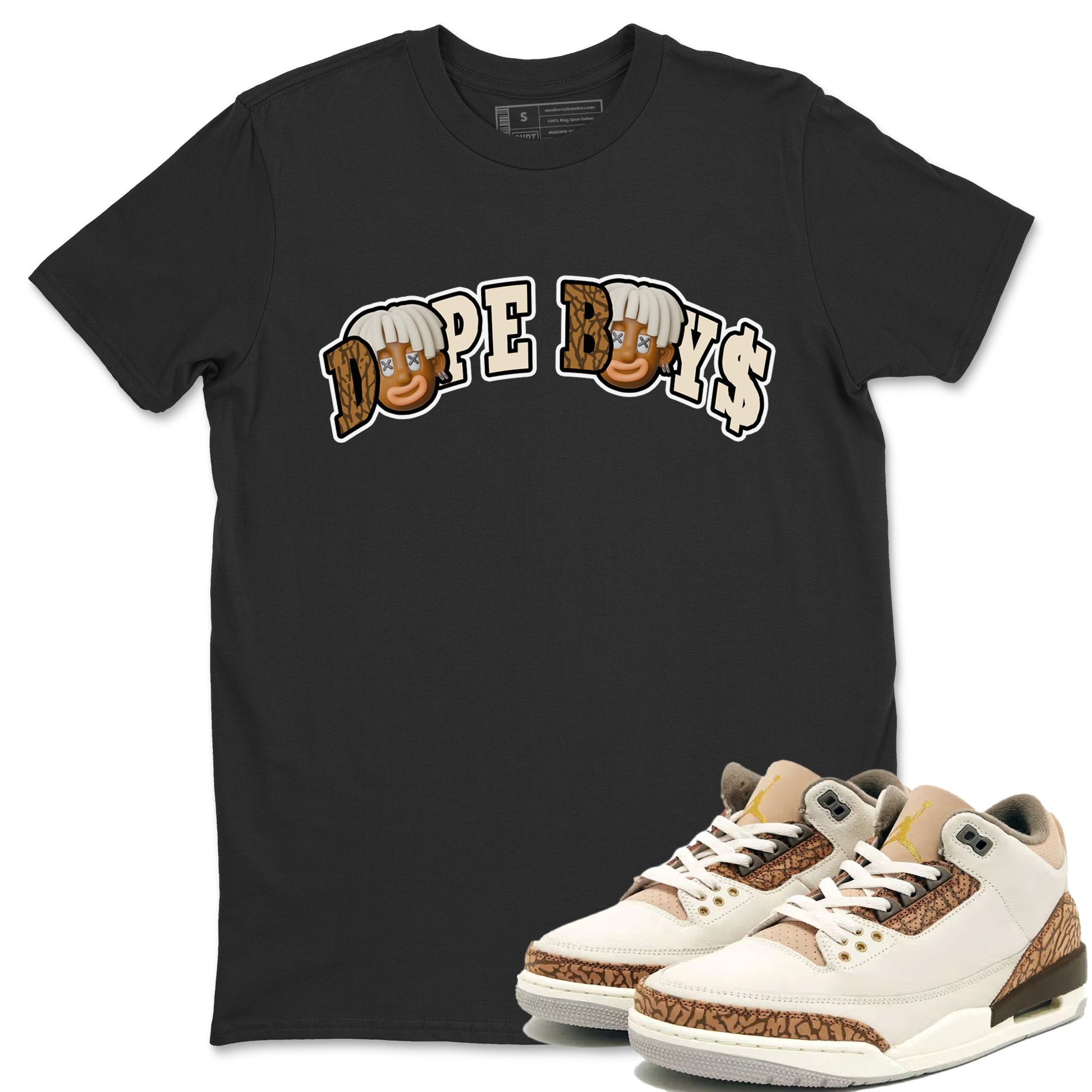 Air Jordan 3 Palomino Sneaker Match Tees Dope Boys Sneaker Tees AJ3 Palomino Sneaker Release Tees Unisex Shirts Black 1