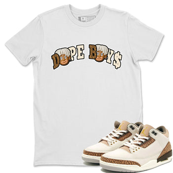 Air Jordan 3 Palomino Sneaker Match Tees Dope Boys Sneaker Tees AJ3 Palomino Sneaker Release Tees Unisex Shirts White 1