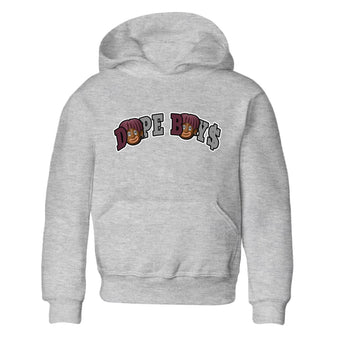 Air Jordan 5 Burgundy Sneaker Match Tees Dope Boys Sneaker Tees AJ5 Burgundy Sneaker Release Tees Kids Shirts Heather Grey 2