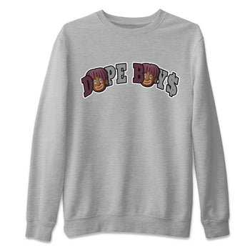 Air Jordan 5 Burgundy Sneaker Match Tees Dope Boys Sneaker Tees AJ5 Burgundy Sneaker Release Tees Unisex Shirts Heather Grey 2