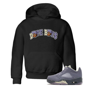 Air Jordan 5 Indigo Haze Sneaker Match Tees Dope Boys Sneaker Tees AJ5 Indigo Haze Sneaker Release Tees Kids Shirts Black 1