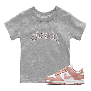 Dunk Rose Whisper shirt to match jordans Dope sneaker tees Nike Dunk LowRose Whisper SNRT Sneaker Release Tees Baby Toddler Heather Grey 1 T-Shirt