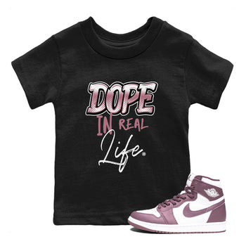 Air Jordan 1 High OG WMNS Mauve shirt to match jordans Dope In Real Life sneaker tees Air Jordan 1 Mauve SNRT Sneaker Release Tees Baby Toddler Black 1 T-Shirt