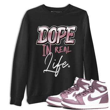 Air Jordan 1 High OG WMNS Mauve shirt to match jordans Dope In Real Life sneaker tees Air Jordan 1 Mauve SNRT Sneaker Release Tees Unisex Black 1 T-Shirt