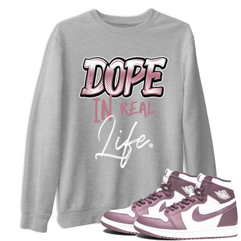 Air Jordan 1 High OG WMNS Mauve shirt to match jordans Dope In Real Life sneaker tees Air Jordan 1 Mauve SNRT Sneaker Release Tees Unisex Heather Grey 1 T-Shirt