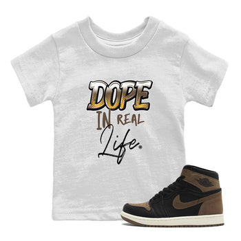 Air Jordan 1 High OG Retro Palomino shirt to match jordans Dope In Real Life sneaker tees 1s Palomino Jordan 1 Mocha SNRT Sneaker Release Tees Baby Toddler White 1 T-Shirt