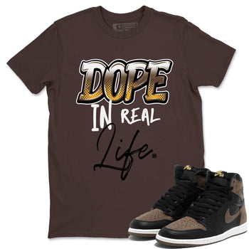 Air Jordan 1 High OG Retro Palomino shirt to match jordans Dope In Real Life sneaker tees 1s Palomino Jordan 1 Mocha SNRT Sneaker Release Tees Unisex Dark Chocolate 1 T-Shirt